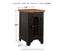 Valebeck - Chair Side End Table - Black / Brown
