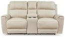 Dahlmoore - Dbl Power Reclining Loveseat With Console - Almond