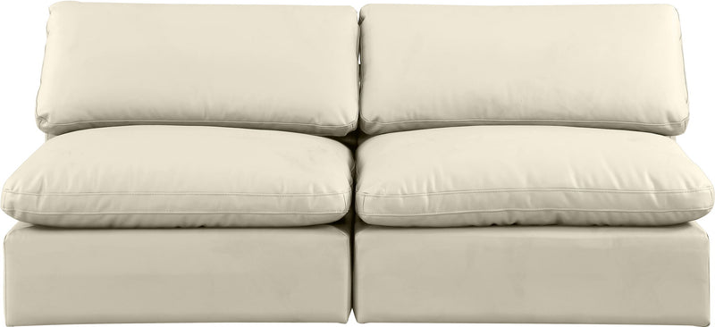 Comfy - Faux Leather Modular Armless Sofa 2 Seats