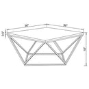 Meryl - Square Faux Marble Top Coffee Table - White And Gold