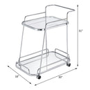 Aegis - Serving Cart - Clear Glass & Chrome