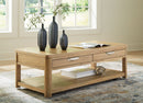 Rencott - Rectangular Cocktail Table - Light Brown