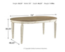 Realyn - Oval Dining Room Extension Table - Chipped White