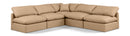 Indulge - Faux Leather 5 Piece Modular Corner Armless Sectional - Tan
