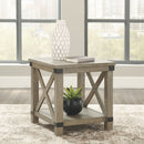 Aldwin - Rectangular End Table - Crossbuck Styling - Gray