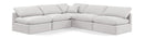Indulge - Velvet 5 Piece Modular Corner Armless Sectional