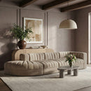 Rummi - Velvet Performance Fabric Upholstered 4 Piece Modular Sectional With Reverse Corner Chair