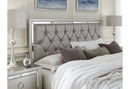 Riley - 4 Piece Full Bedroom Set (Bed, Dresser, Mirror, Nighstand) - Silver