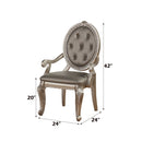 Northville - Arm Chair (Set of 2) - Synthetic Leather & Antique Silver