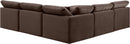 Indulge - Velvet 5 Piece Modular Corner Armless Sectional