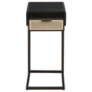 Amherst - 1-Drawer Radio Weave Cane Metal Side Table