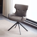 Damita - Camel Synthetic Leather Side Chair With Swivel (Set of 2) - Gray & Black Finsh