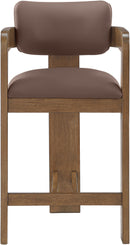 Sacha - Vegan Leather Upholstered Counter Stool With Brown Base