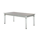 Varian - Dining Table (90"L) - Mirrored & Antique Platinum