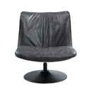 Piotr - Accent Chair With Swivel - Black Top Grain Leather