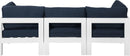 Nizuc - Outdoor Patio 3 Seat Modular Sofa With White Frame