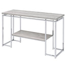 Chafik - Sofa Table - Natural Oak & Chrome