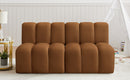 Arc - Velvet 2 Pieces Modular Sofa - Saddle