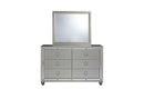 Riley - 6 Piece King Bedroom Set (Bed, 2 Dressers, Mirror, 2 Nightstands) - Silver