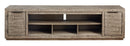 Krystanza - XL TV Stand w/Fireplace Option - Weathered Gray