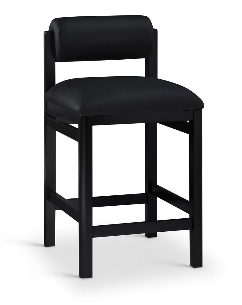 Roundhill - Faux Leather Counter Stool - Black Frame