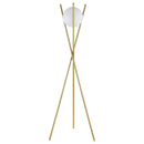 Yamileth - Spherical Bulb Metal Tripod Floor Lamp - Gold