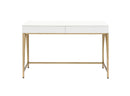 Lightmane - Vanity Desk (Same 92660) - White High Gloss & Gold