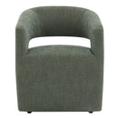 Libni - Arm Chair With Casters - Green Linen