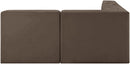 Rummi - Armless Velvet Performance Fabric Upholstered 4 Piece Modular Sectional