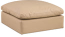Comfy - Faux Leather Ottoman - Tan