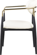 Ronda - Vegan Leather Upholstered Dining Arm Chair - Black Legs