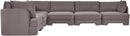 Hammond - Velvet Performance Fabric Upholstered 6 Piece Corner Sectional