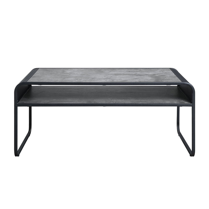 Raziela - Coffee Table - Concrete Gray & Black