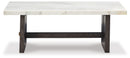 Burkhaus - Rectangular Cocktail Table - White / Dark Brown