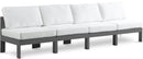 Nizuc - Outdoor Patio 4 Seat Armless Modular Sofa With Gray Frame