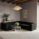 Rummi - Symmetrical Velvet Performance Fabric Upholstered 5 Piece Modular Sectional