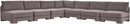 Hammond - Velvet Performance Fabric Upholstered 7 Piece Armless Sectional