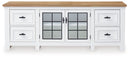 Ashbryn - Extra Large TV Stand - White / Natural