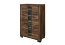 Optimus - 5 Piece King Bedroom Set - Black / Brown