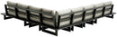 Maldives - 6 Piece Water Resistant Outdoor Patio Modular Sectional With Gray Base