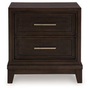 Neymorton - Two Drawer Night Stand - Dark Grayish Brown