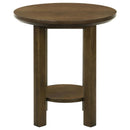Ottowa - Round Wood Table With Shelf
