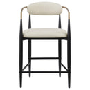Tina - Metal Counter Height Bar Stool With Upholstered Back And Seat (Set of 2)
