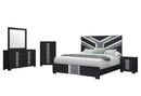 Optimus - 5 Piece Full Bedroom Set - Black