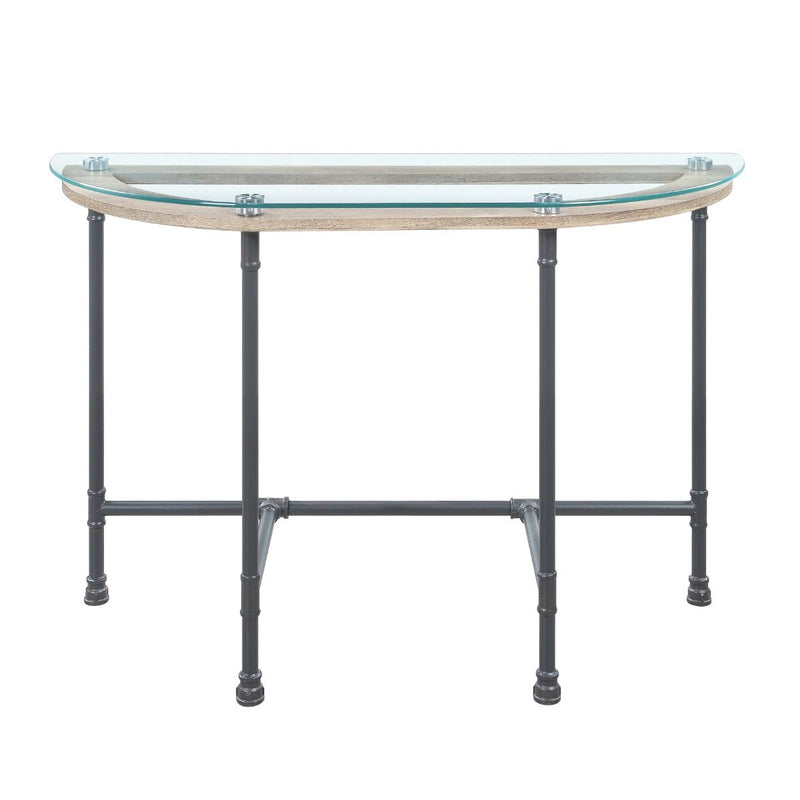 Brantley - Sofa Table - Clear Glass & Sandy Gray