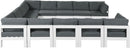 Nizuc - Outdoor Patio 12 Piece Modular Sectional With White Frame