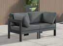 Nizuc - Outdoor Patio 2 Seat Modular Sofa With Gray Frame