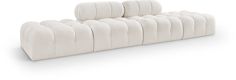 Ames - 4 Piece Boucle Upholstered Modular Sofa With 2 Backless Seats