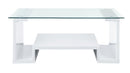 Nevaeh - Coffee Table - Clear Glass Top & White High Gloss