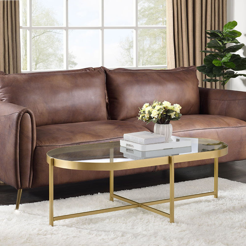 Charrot - Coffee Table - Clear Glass Top & Gold
